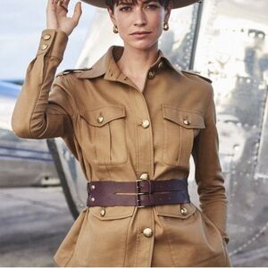Women's Tan Military Style Jacket